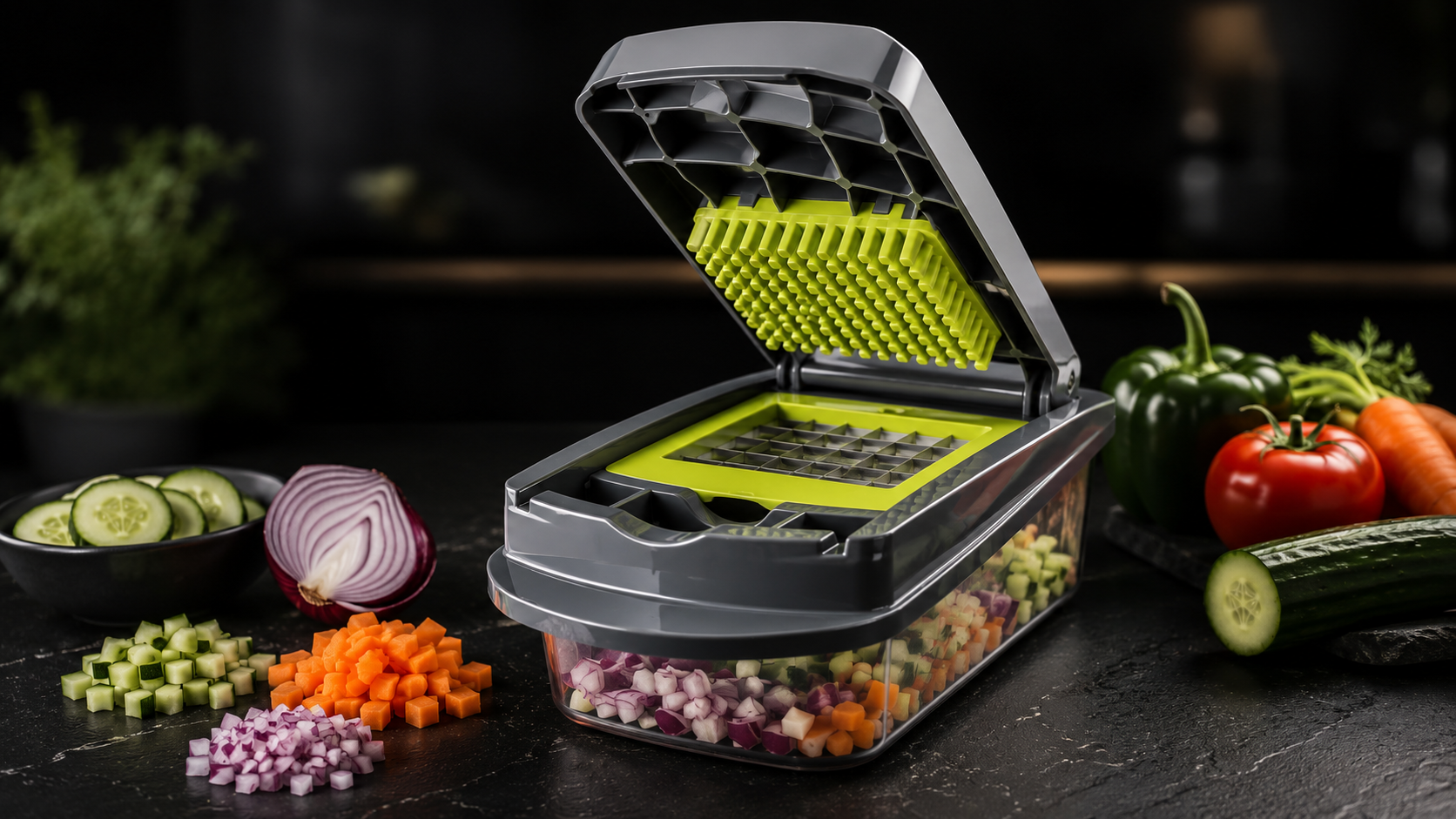 Cortador de Legumes Premium com lâminas e acessórios